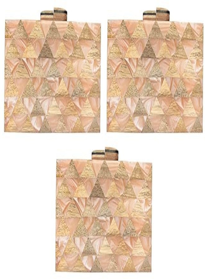 حقيبة يد دوقة وردية اللون مصنوعة من الراتنج الرخامي للفتيات والسيدات (عبوة من 3 قطع)